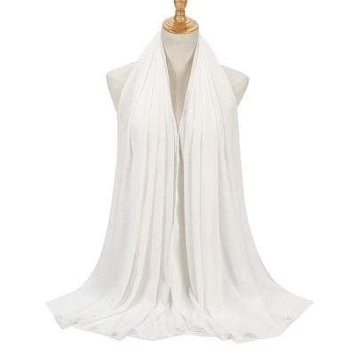 Pañuelo Chifón Plisado Transpirable para Mujer - Diseño Monocromo Elegante - Image 15