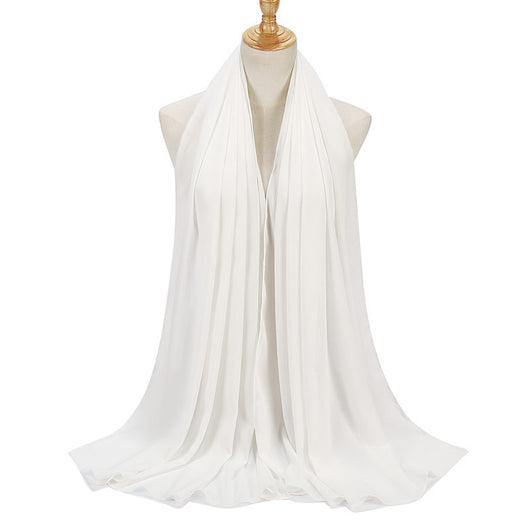 Pañuelo Chifón Plisado Transpirable para Mujer - Diseño Monocromo Elegante - Image 15