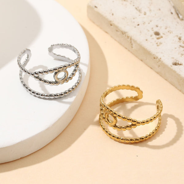 Anillo Retro Francés de Acero Inoxidable para Mujer