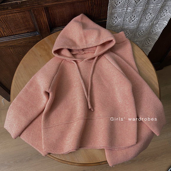 Conjunto Infantil: Sudadera con Capucha Tejida y Pantalón Casual