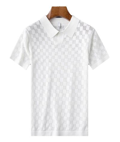 Polo Hueco Transpirable Ice Silk de Manga Corta para Hombre - Image 8