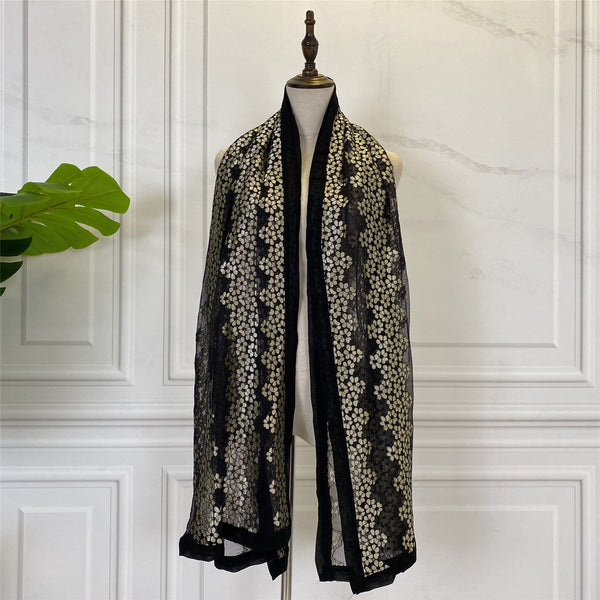 Pañuelo para Cabeza con Bordado Floral para Mujer