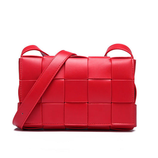 Bolsa Crossbody de Cuero Tejido Vintage con Asa Simple - Image 6