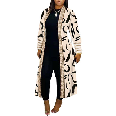 Abrigo Trench Largo Holgado con Costuras Decorativas para Commute - Image 7