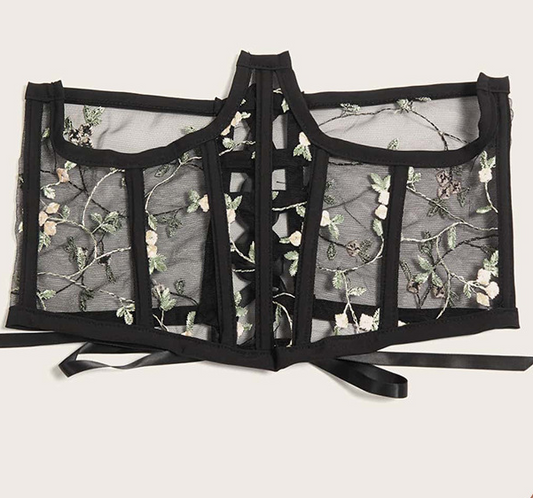 Faja Reductora Femenina con Malla Elástica y Detalles Bordados - Image 2