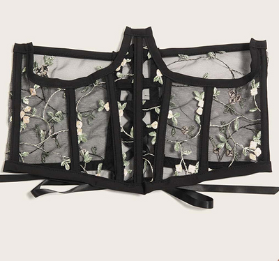 Faja Reductora Femenina con Malla Elástica y Detalles Bordados - Image 2