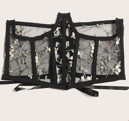Faja Reductora Femenina con Malla Elástica y Detalles Bordados - Image 2