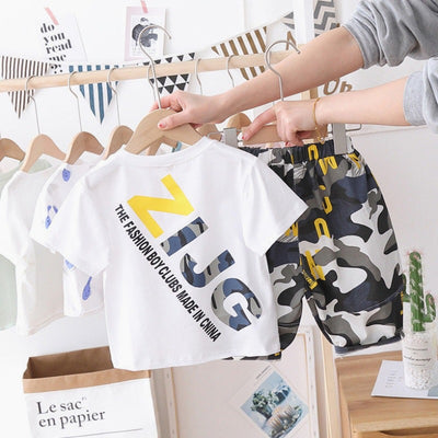 Conjunto de Verano Infantil Camuflado - Short y Playera para Niños y Niñas - Image 3