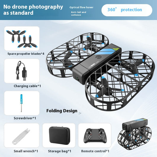 Dron Plegable V38 con Protección de Malla para Fotografía Aérea - Image 13