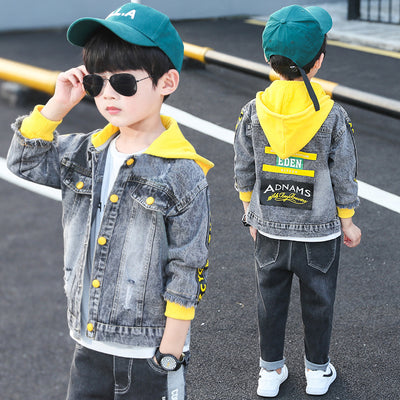 Chaqueta Denim con Capucha para Niño - Primavera Otoño - Image 9