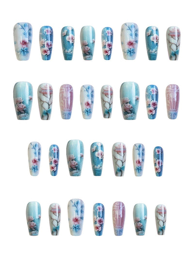 Uñas Postizas Flor Begonia Blanca - Set de 24 Piezas con Esmalte Incluido - Image 7