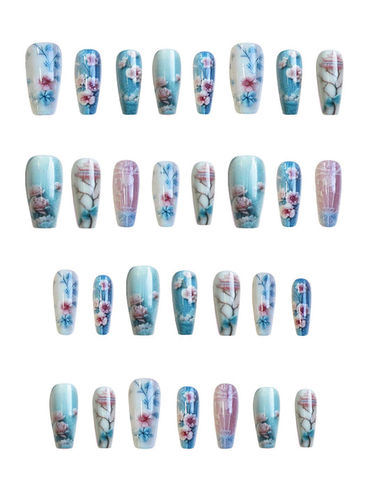Uñas Postizas Flor Begonia Blanca - Set de 24 Piezas con Esmalte Incluido - Image 7