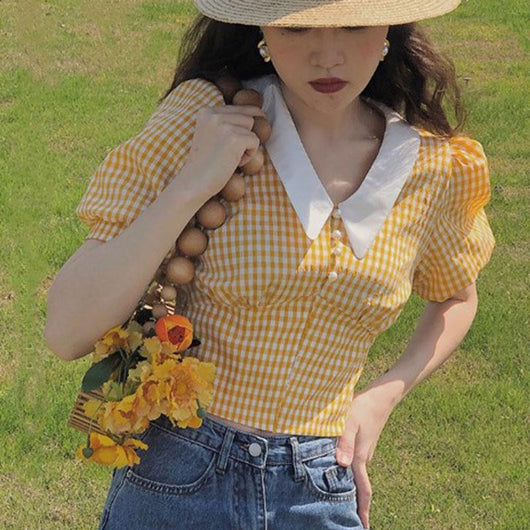 Blusa Cuadrille con Mangas Abullonadas - Estilo Retro Vintage - Image 3