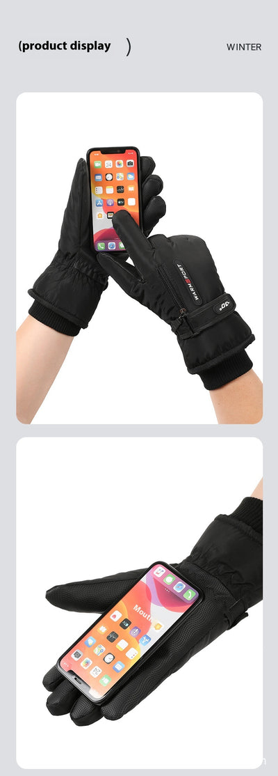 Guantes de Ciclismo Acolchados Térmicos con Forro Polar Impermeables - Image 9