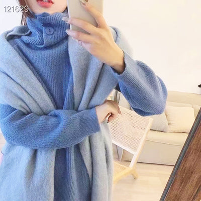 Chal Elegante de Abrigo para Mujer en Colores Sólidos - Image 13