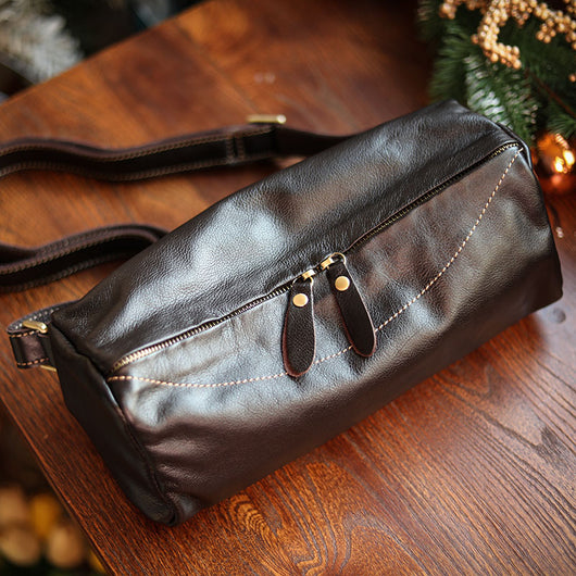 Bolsa de Cuero Genuino para Motociclista - Riñonera Cruzada Harajuku - Image 12