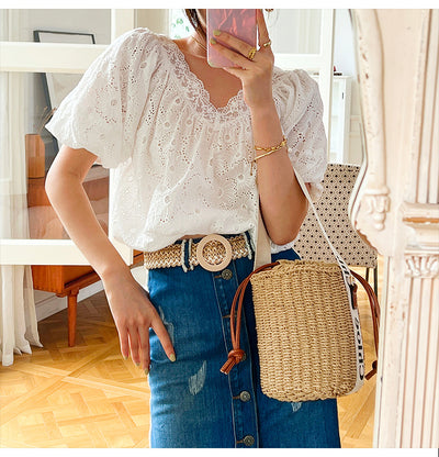 Blusa Blanca de Verano para Mujer Ejecutiva - Image 4