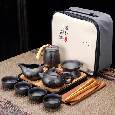 Juego de Té Portátil Zisha: Una Tetera y Cuatro Tazas - Image 40