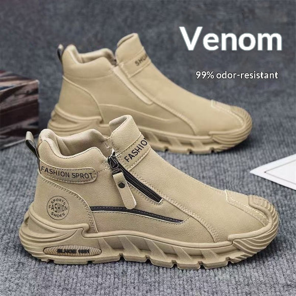 Zapatos de Trabajo Antideslizantes para Hombre con Cierre de Cremallera