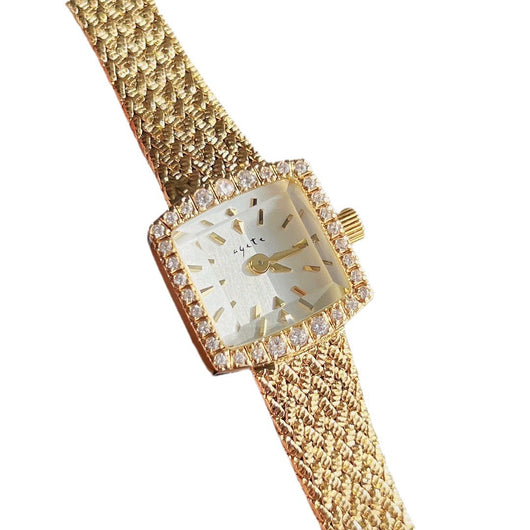 Reloj Cuadrado Dorado Zhonggu Mini - Elegancia Delicada - Image 5