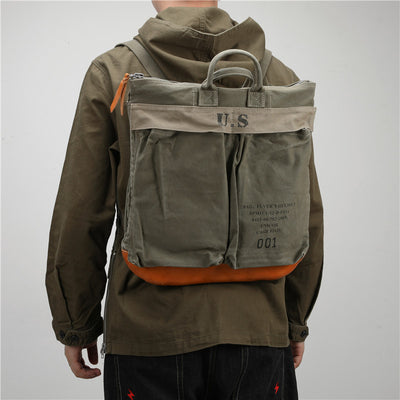 Mochila Estilo Retro Americana de Lona Desgastada para Hombre - Ideal para Aventuras al Aire Libre - Image 5