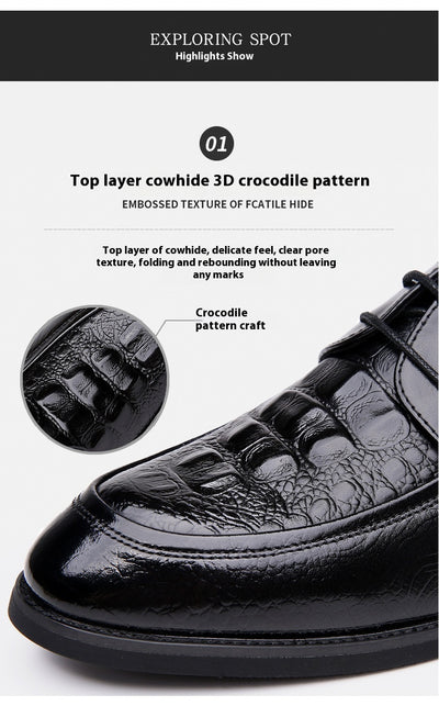 Zapatos de Cuero Cowhide Estilo Coreano Talla 36 - Punta Aguda Transpirables para Hombre - Image 18
