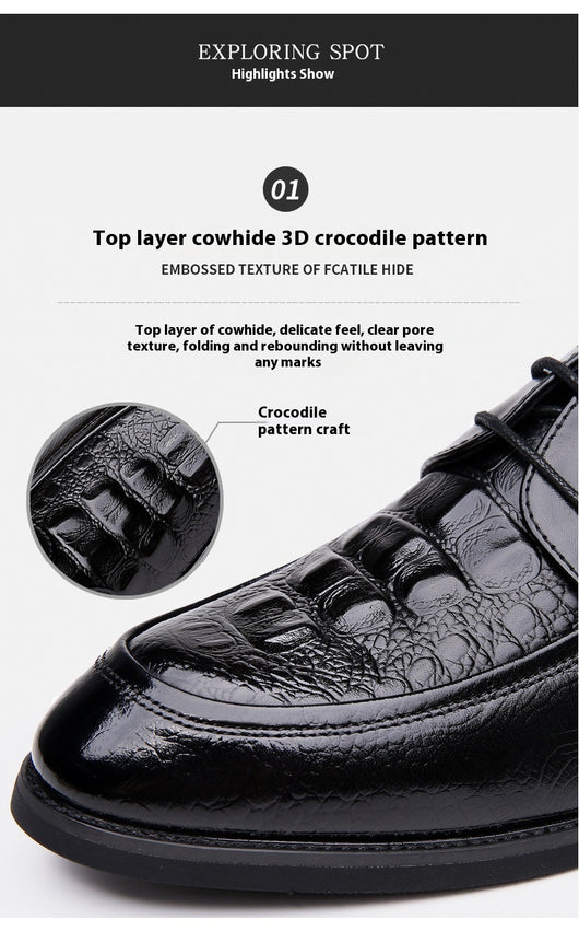 Zapatos de Cuero Cowhide Estilo Coreano Talla 36 - Punta Aguda Transpirables para Hombre - Image 18
