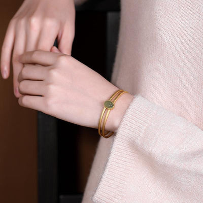 Pulsera Brazalete Dorado para Mujer - Image 3