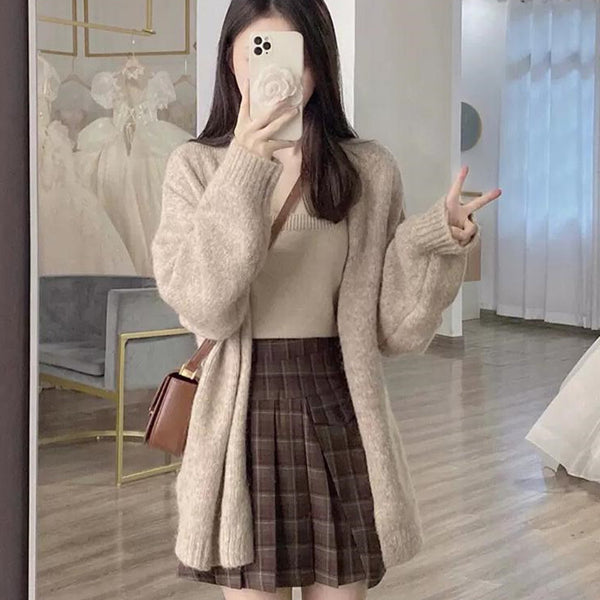 Cardigan Tejido Cuadros para Mujer - Comodidad sin Esfuerzo