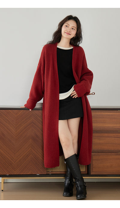 Cardigan Largo Tejido Suelto para Mujer - Abrigo Acogedor - Image 27