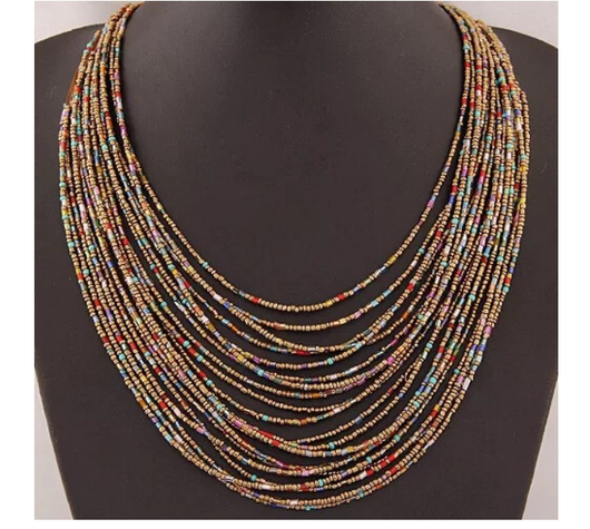 Collar Bohemio Multicapas con Cuentas de Arroz - Image 20