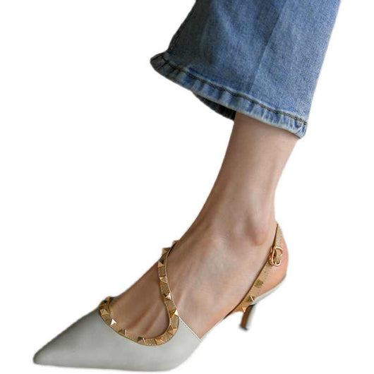 Sandalias Stiletto de Cuero de Oveja con Punta Afilada y Tacón Alto - Image 5