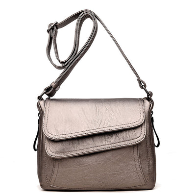 Bolso Mensajero de Cuero Suave - Cartera Cuadrada Clásica Compacta - Image 5
