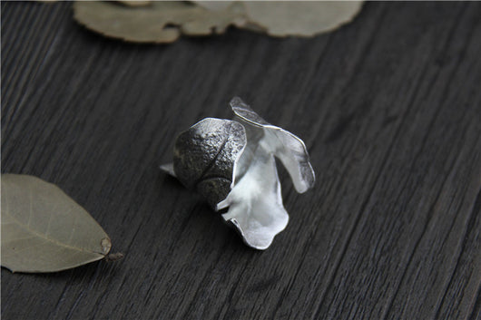Anillo de Plata Esterlina con Hoja Vintage para Hombre y Mujer - Image 2
