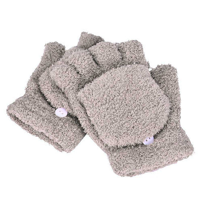 Guantes Mitones de Polar Coral con Dedos Libres para Escribir y Viajes - Image 3