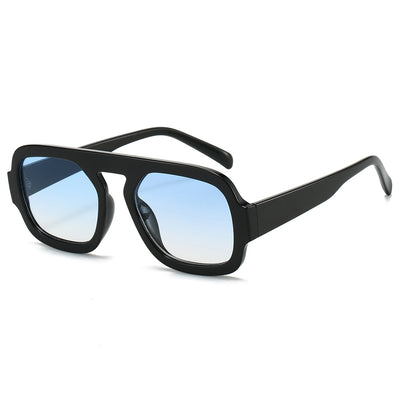 Men's and women's pilot sunglasses with a black plastic frame and vibrant orange-yellow lenses. - Image 13