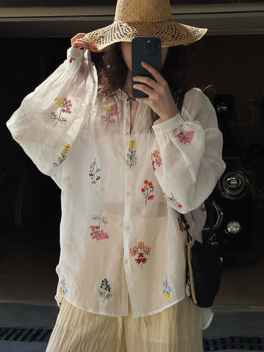 Camisa Resort Francesa con Bordado 3D - Estilo Verano - Image 27