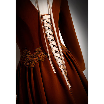 Vestido Largo de Terciopelo para Anfitriona - Manga Larga Invierno - Image 3