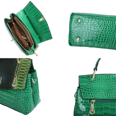 Bolso Crossbody Mujer Patrón Serpiente y Cocodrilo Multicolor - Image 4