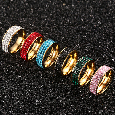 Anillo de Acero Titanio con Diamantes Brillantes - Joya Premium Full Diamond - Image 14