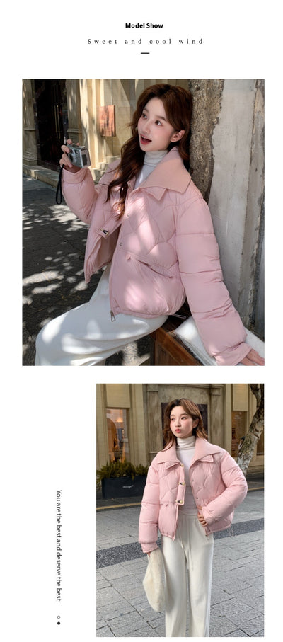 Abrigo Acolchado de Algodón con Diseño Rombo - Elegancia Casual y Confort - Image 9