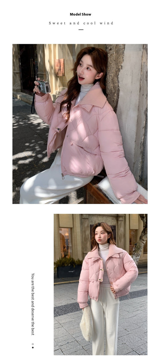 Abrigo Acolchado de Algodón con Diseño Rombo - Elegancia Casual y Confort - Image 9