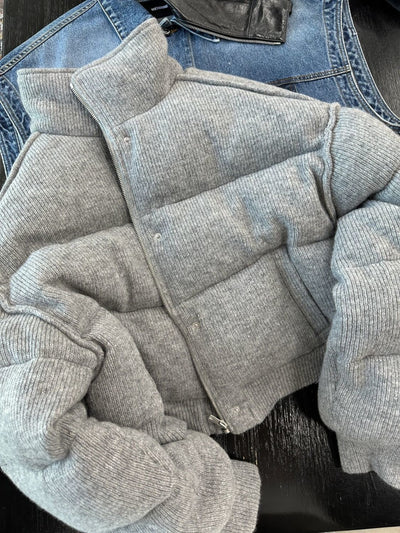 Suéter Cálido Gris Versátil Estilo Coreano Algodón para Mujer - Image 6