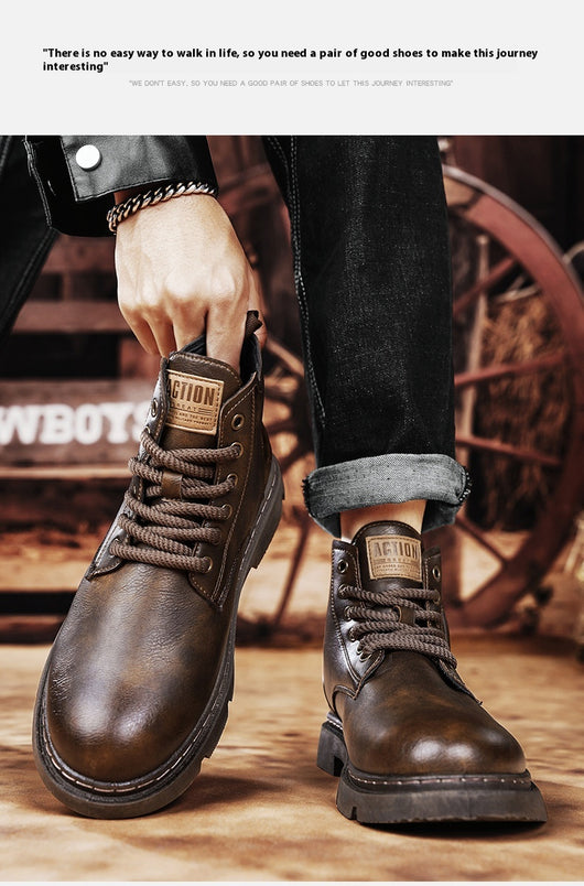 Botas Martin Altas Estilo Retro Británico para Hombre - Image 22