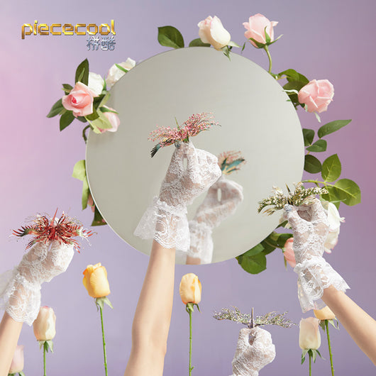 Puzzle Metálico Grúa Floral - Modelo 3D Armable Hecho a Mano - Image 8