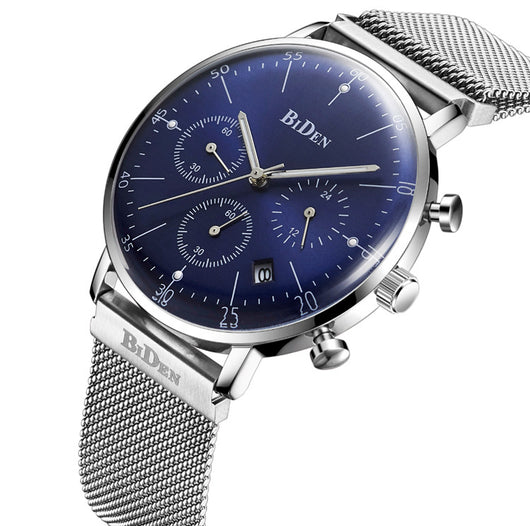 Reloj Elegante de Malla Ultrafina con Tres Esferas - Diseño Minimalista