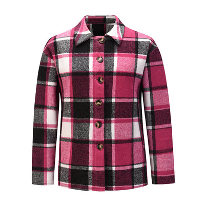 Chaqueta Camisa a Cuadros con Solapa Simple - Image 6