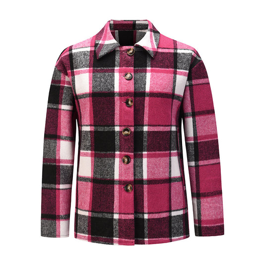 Chaqueta Camisa a Cuadros con Solapa Simple - Image 6