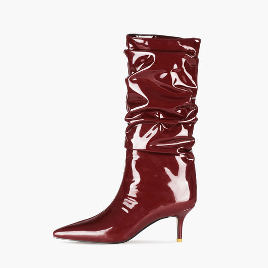 Botas Stiletto Plisadas de Moda Otoñal - Tacón Alto Elegante - Image 24