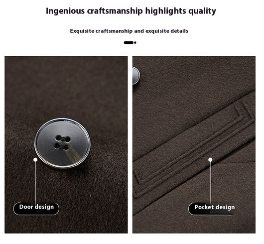 Abrigo de Lana Reversible para Hombre - Cuello de Traje Medio Largo - Image 32